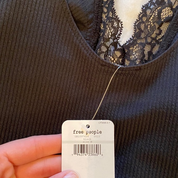 Black Free People Deep V bodysuit - Picture 3 of 3